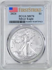 2024 1oz Silver American Eagle MS70 PCGS 48739421 First Strike