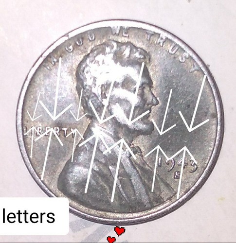 1943 S Steel Penny DDO RPM and Letters Across The Middle