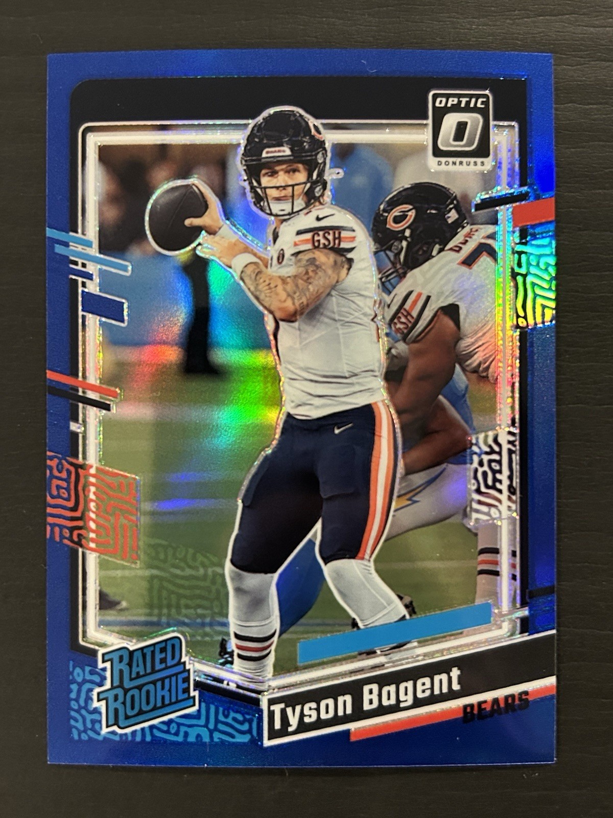 2023 Panini Donruss Optic - Tyson Bagent #216 Rated Rookie Blue Prizm /199 Bears