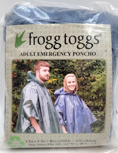 Poncho antipioggia Frogg Toggs ultra leggero adulto taglia 1 cappuccio viola a scatto leggero