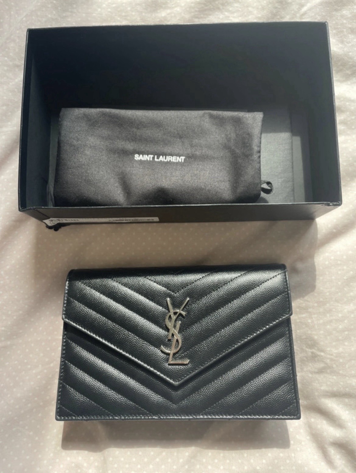Saint Laurent Cassandre Envelope Chain Wallet Bag