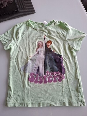 Süßes T-Shirt Disney friends & sisters mint-grün Gr. 110/116 für 4-6 Jahre H&M