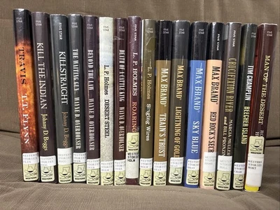 Lot of 16 Western Books HC Brand, Holmes, Boggs + Ex-Lib Five-Star Gale Publ. - Image 1 of 4