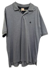 Brooks Brothers Mens Blue Striped Performance Polo Shirt Original Fit Large L