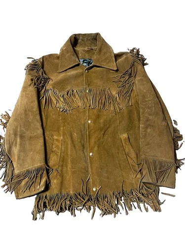 VTG 60s/70s Buckboard J.M. Bucheimer Suede Leather Fringe Western Jacket Large - product listing photo