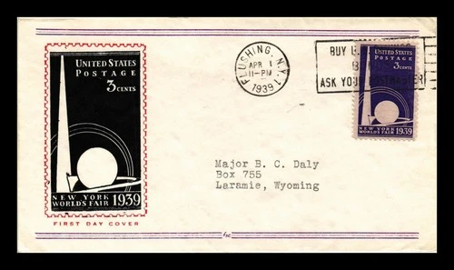 US COVER NEW YORK WORLDS FAIR FIRST DAY ISSUE SCOTT 853 FIDELITY CACHET
