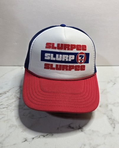 Otto Slurpee Slurp Slurpee 7 Eleven Adjustable Trucker Hat Snapback Mesh Backing