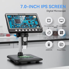7 Zoll Digitalmikroskop 5MP 1200X IPS Display Münz Kamera FullHD 1080P LED