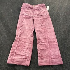 MAEVE The Colette Velvet Crop Wide-Leg Pants Women's Size 30 Mauve