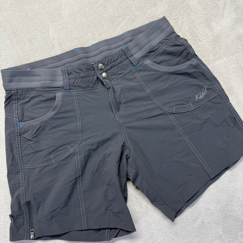 Kuhl Shorts Women's 12 Kurve Durango Gray Hiking Mountain Climbing Zip Side Hem