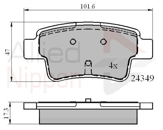 Brake Pad Set For Disc Rear Fits Fiat Vauxhall Opel ALLIED NIPPON ADB01528