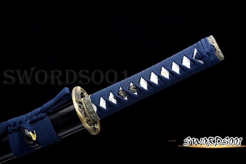 Elegant Blue Blade Hand Forged Japanese Samurai Wakizashi Sword Carbon Steel - Picture 6 of 10