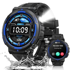 Military Smart Watch for Men with LED Flashlight(Answer/Make Call) 1.53” Ru...
