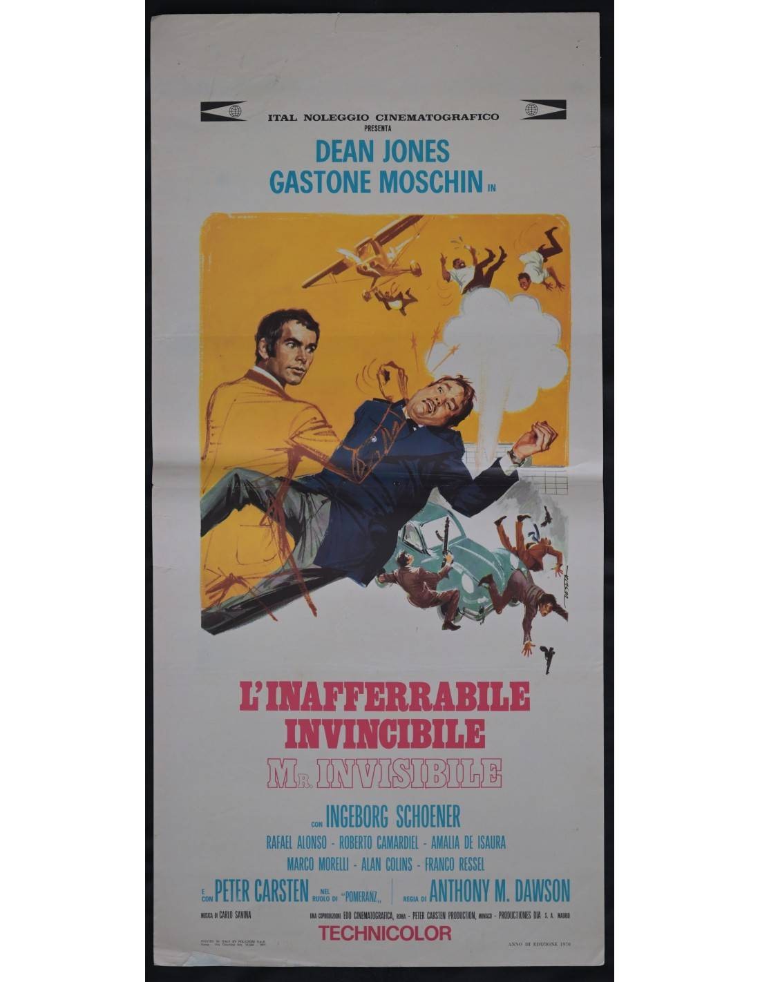 Locandina originale film L'inafferrabile invincibile Mr. Invisibile (1970) - Regia di Antonio Margheriti