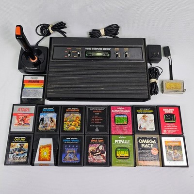 1977 Original Atari CX-2600A Game Console Lot 1 controller 15 Games - Tested!