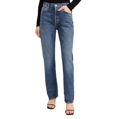 AGOLDE 90's Pinch Waist Jeans Blue High Rise Straight Leg Vintage Wash Luxury 28
