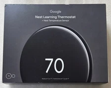 New Google Nest Learning Thermostat 4th gen + Nest Temperature Sensor (obsidian)