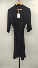Quince Women Bamboo Jersey Robe Basic Sleeved Dress Black L