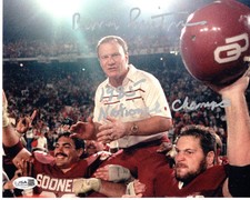 Barry Switzer signed 8x10 Photo Coach Oklahoma Sooners JSA Authentication