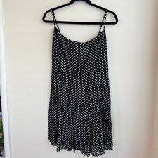 Reformation Annelise Mini Dress Black White Polka Dot Sz 10