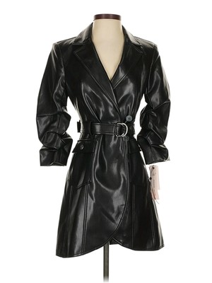NWT Cinq à Sept Women Black Trenchcoat 0