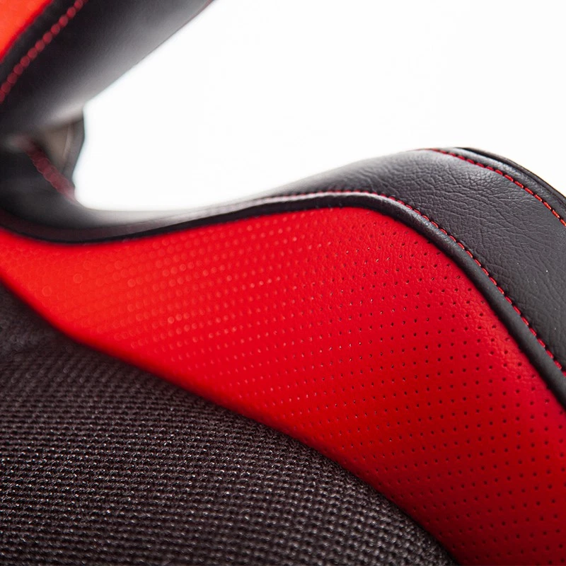 Pair of Racing Bucket Seats for Jeep Black & Red Vinyl Reclining Racing Seats - Image 3 of 4