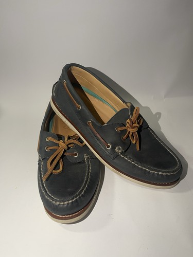 Sperry Top-Sider Gold Cup Boat Shoes Men's Blue Soft Leather Lace-up - US 9.5
