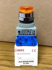 IDEC AOLW29910DN-A-24V ILLUMINATED MAINTAINED PUSH BUTTON SWITCH