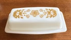 Pyrex Vintage Butterfly Gold Covered Butter Dish Lid 72-B Milk Glass