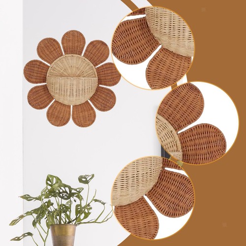Wall Hanging Basket Handmade Garden Entrance Multifunctional Handwoven Pantry - Picture 3 of 6