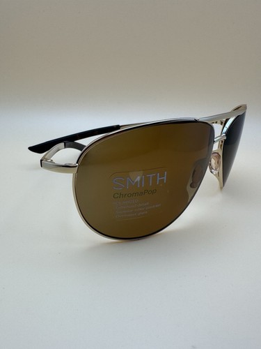 NEW AUTHENTIC SUNGLASSES SMITH SERPICO 2.0 Gold J5G 65-13 130 POLARIZED WITH BOX - Picture 4 of 16