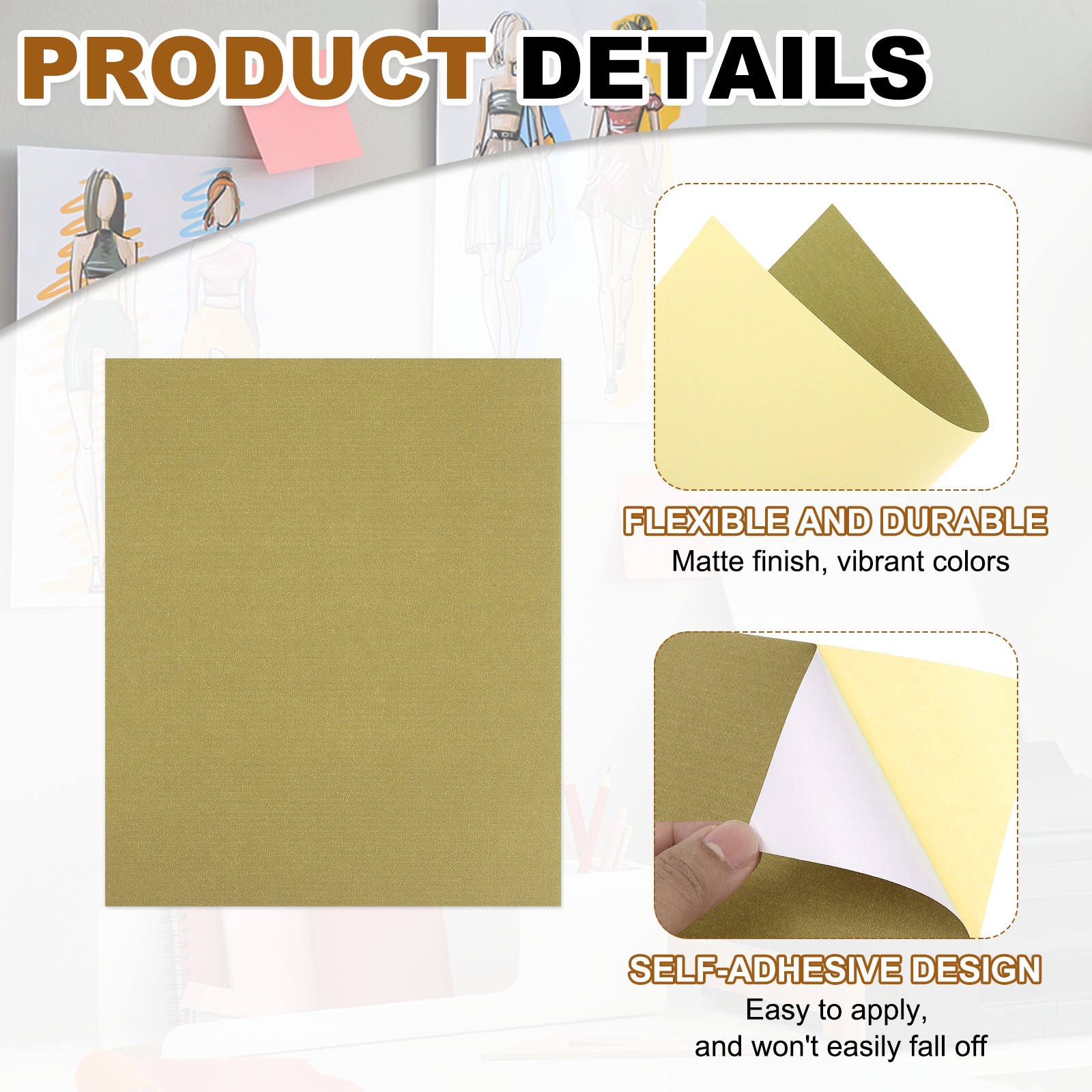 15 Sheets Printable Vinyl Sticker Paper for Inkjet Printer, Brown