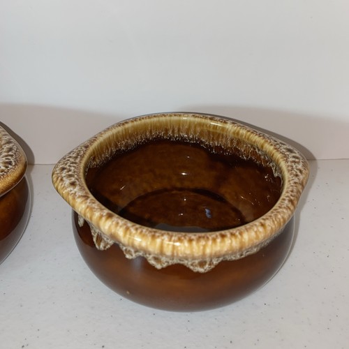 Lot de 2 bols à soupe vintage marron glacé goutte à goutte milieu de siècle moderne - Photo 3/9