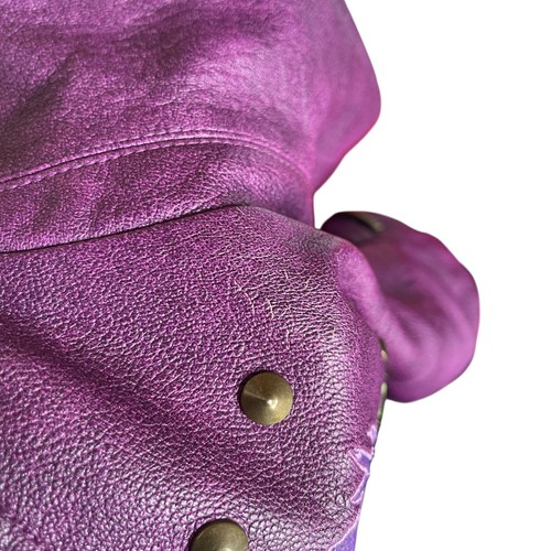 Disney Descendants Studded Faux Leather Jacket Purple Moto Biker Size 7/8 - Picture 7 of 10