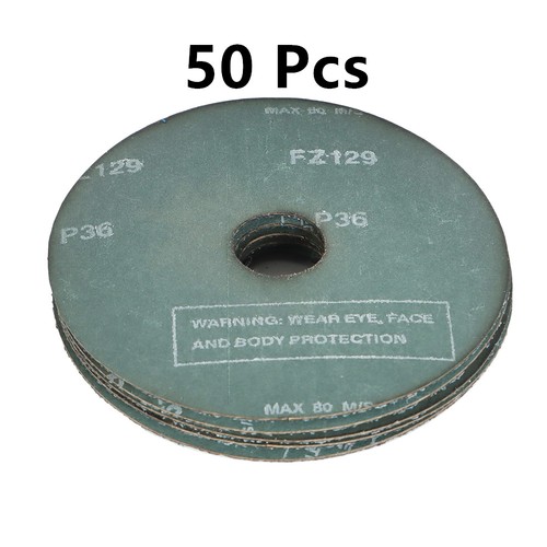 50 Pack 36 Grit 4.5Inch x7/8Inch Zirconia Resin Fiber Sanding & Grinding Discs - Picture 17 of 18