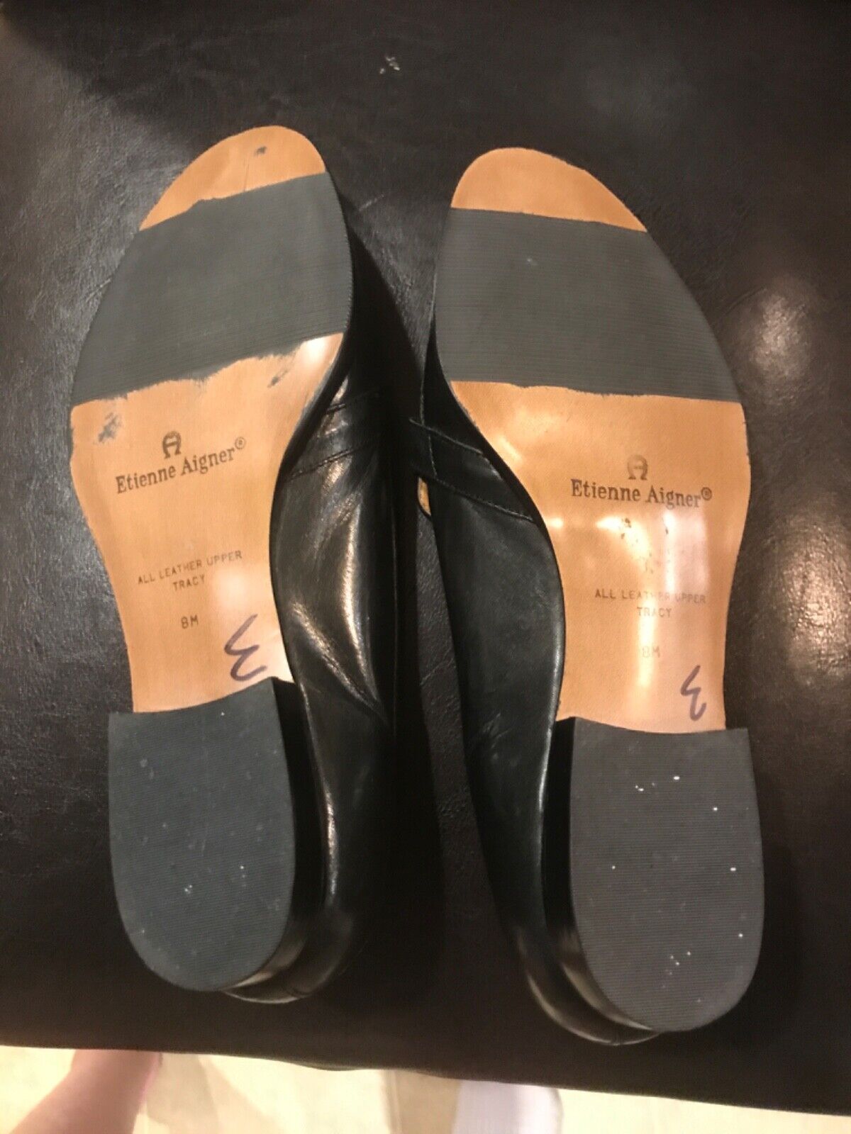Vintage etienne aigner shoes 8M all leather upper… - image 9