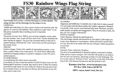 Rainbow Wings Birds Flags - Cardinal, Humminbird, Bluebird, Dove - Karuna Arts