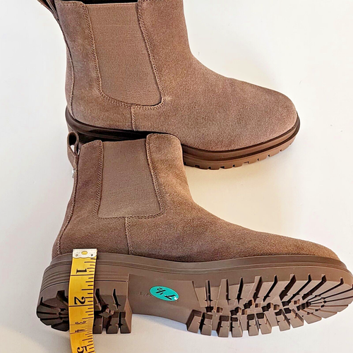 Lauren-Ralph Lauren Corinne Ankle Booties-Women's Size 7 1/2 Taupe/Gray WP Suede - Picture 14 of 15