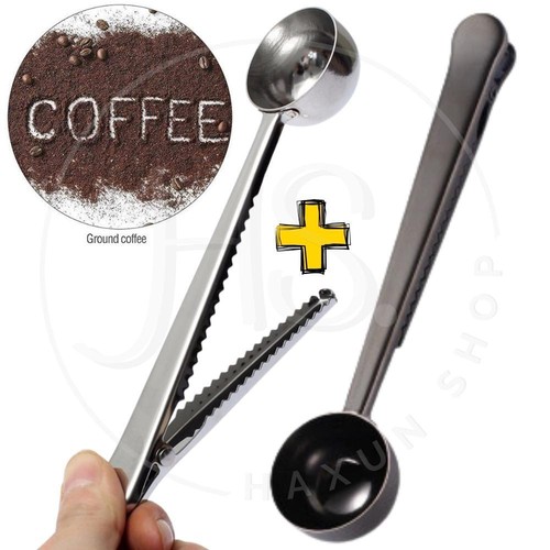 Stainless Steel Coffee Spoon Bag Seal Clip Espresso Tea Scoop Measurable Drink - Picture 25 of 27