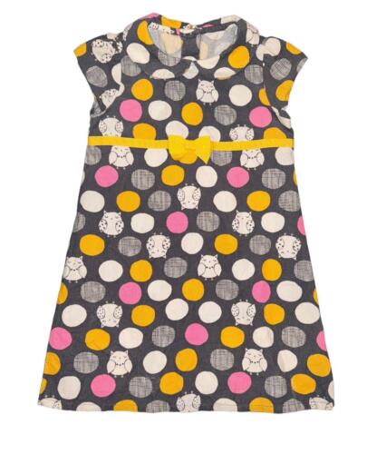 Robe fille Gymboree imprimé hibou velours côtelé avec noeud jaune 4t