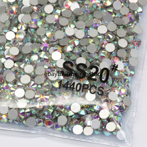 1440pcs 5mm ss20 Crystal Glass Flatback Rhinestones Gems Nail Art Crafts Beads - Picture 19 of 75