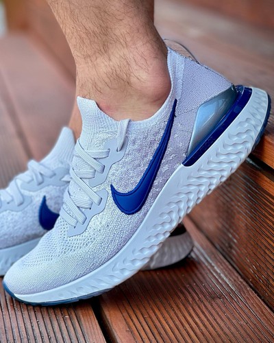 Nike Epic React Flyknit 2 Running - 2021 - Grey Blue - Size UK 11 (EU 46) US 12 - Picture 3 of 12