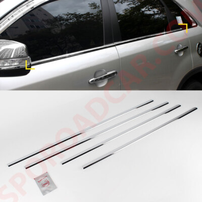 AUTO CLOVER Chrome Window Sill C-Pillar Molding Trim - 2-Piece Set For 2010-2014 Kia Sorento