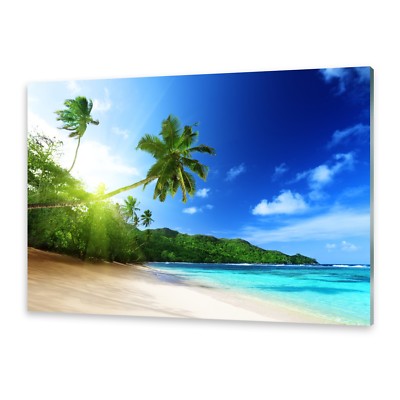 Acrylglasbilder Wandbild aus Plexiglas  Bild Strand Seychellen