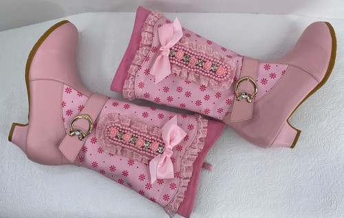 Botas Niña Talla 5 Rosa Adornos Cinta Lazo Rosas por Yangguagyiduo - Imagen 11 de 12