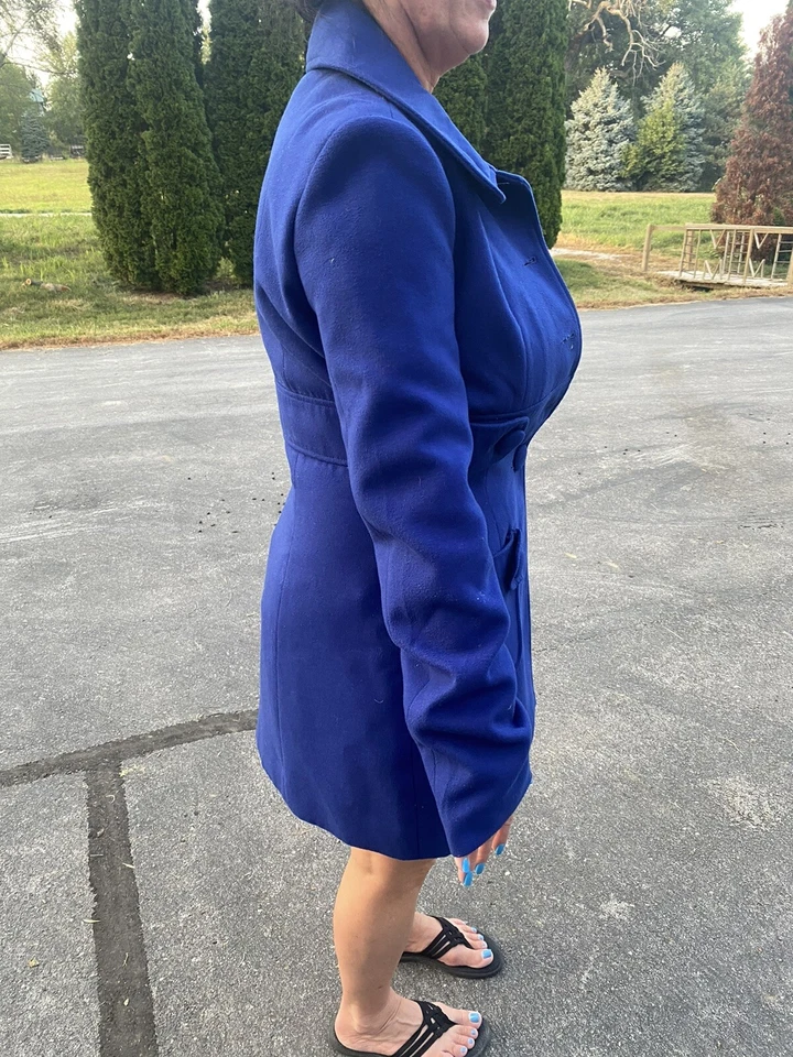 Rare Blue Jack Wool Blend mid length Jacket Womens Size M fast free shipping - Image 2 of 4