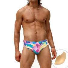 Men's Triangle Low-rise Swimsuit Fashion Comfortable Quick Dry Print Swimsuit