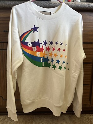 Gucci Men s Sweatshirt Gucci Shooting Star Print Decorates Ivory Size XS