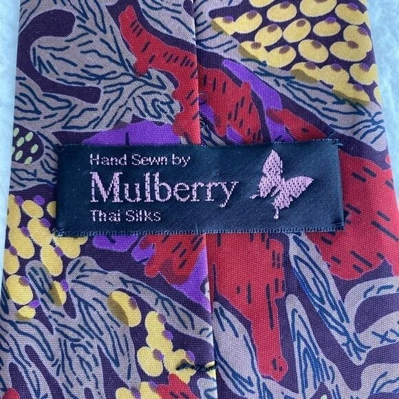 Mulberry Thai Silk Men's Tie Hand Sewn Grade A Thai Silk"Carmel by the Sea" - Image 3 of 4