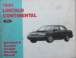 1991 Lincoln Continental Service Manual Wiring Diagram Electrical OEM